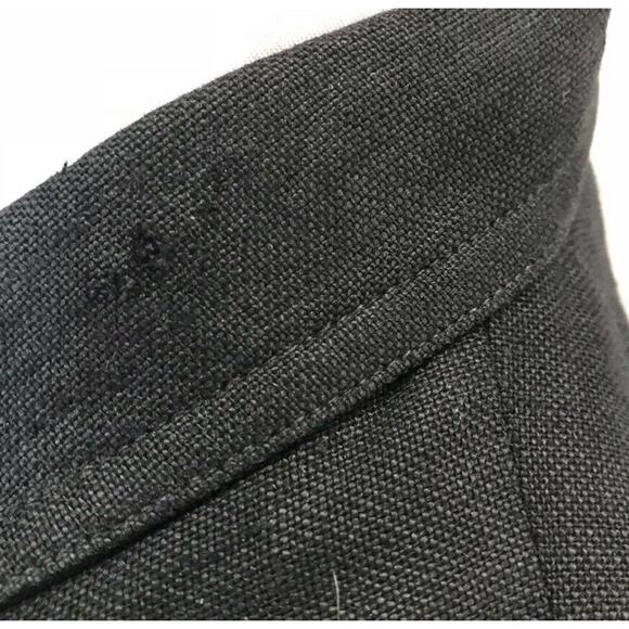 Vintage Liz Claiborne Black built in belt linen utility blazer jacket Size 8 - Picture 7 of 12